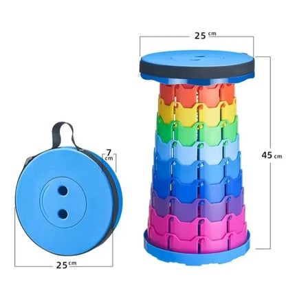 Portable Telescopic Folding Stool - Lightweight Adjustable Camping & Beach Seat