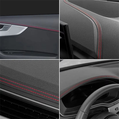PU Leather Car Trim Braid — Self-Adhesive Decorative Strip for Dashboard & Door, Universal Interior Moulding