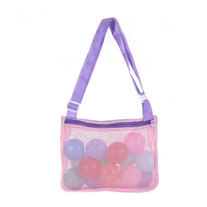 Beach Toy Mesh Bag Kids Shell Storage Bag Beach Toy Seashell Bag Mesh Pool Bags Sand Toys Swimming Accessories for Boy and Girls