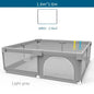 Light Gray Baby Playpen with Pull Ring - Play Yard & Ball Pit Safety Fence for Toddlers