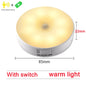 USB Rechargeable Motion Sensor LED Night Light – PIR Closet Under-Cabinet Stairway Lamp, Warm/Cold White