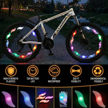 Bicycle Spoke Lights IP67 Waterproof LED Bike Wheel Lights Colorful Cycling Wheel Spoke Lamp Safety Warning Bike Accessories