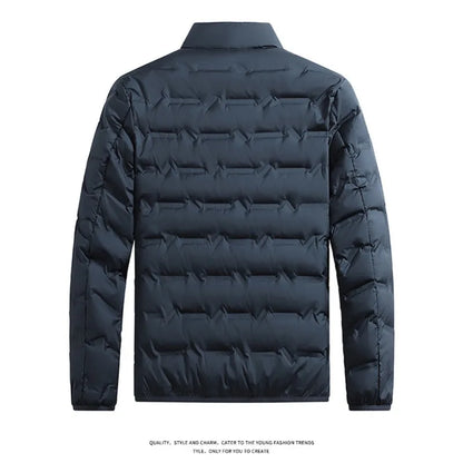 Men's Winter Down Jacket Warm Windproof Hiking Coat Thickened Casual Stand Collar Outerwear