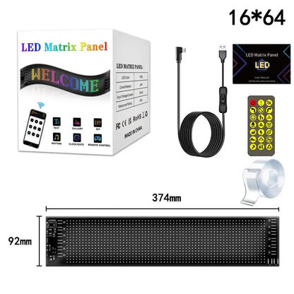 RGB LED Matrix Panel for Car & Truck — Programmable Bluetooth App-Controlled Scrolling Display (16x32, 16x64, 20x64, 16x96)