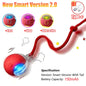 Interactive Automatic Rolling Ball Toy for Cats and Dogs, Rechargeable Smart Pet Toy with Faux Tail