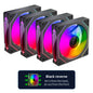 Infinite Mirror ARGB 120mm (4.72 in) PWM PC Case Fan — 5V 3-Pin ARGB & 12V 4-Pin PWM, 800–2000 RPM, Hydro Bearing