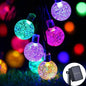 Solar Crystal Globe LED String Lights - IP65 Waterproof Solar Fairy Lights, 20/50/100 LED 5m/10m (16.4ft/32.8ft) for Garden, Patio & Party Decor