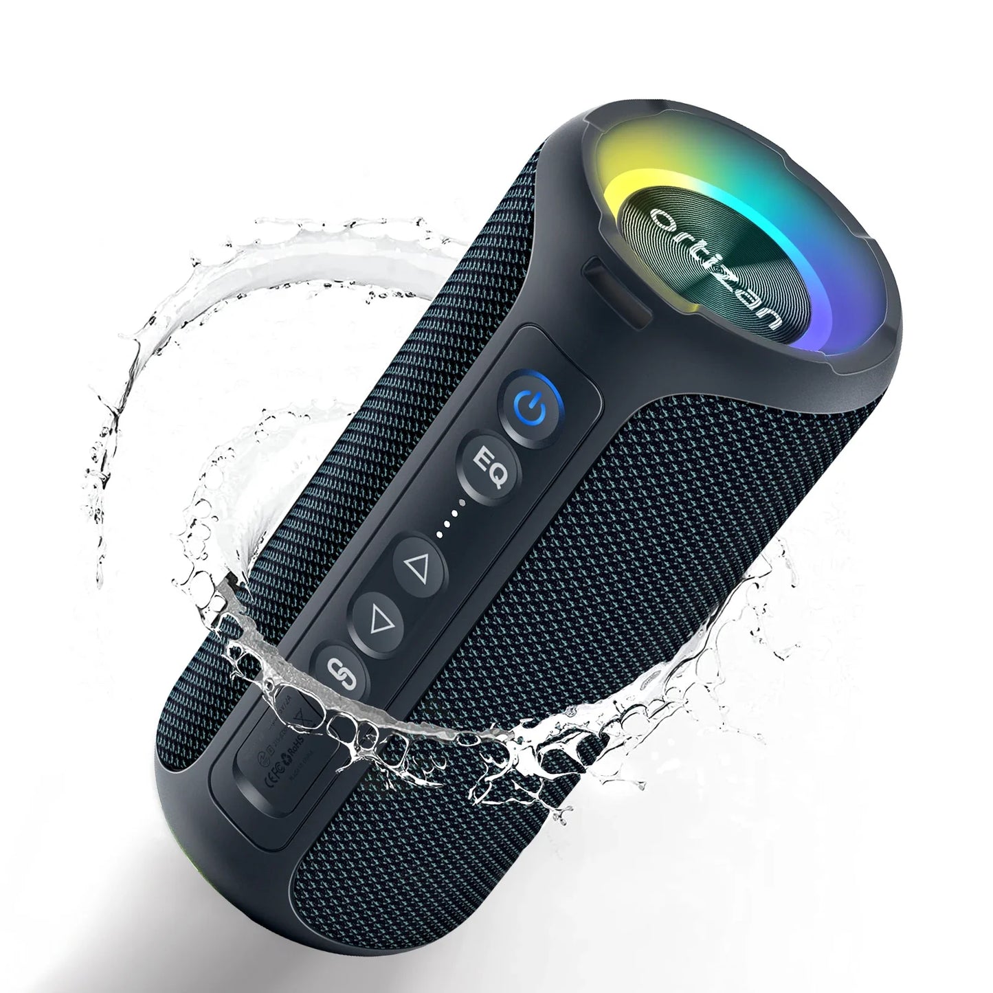 40W Portable Bluetooth Speaker - IPX7 Waterproof, Deep Bass, 30H Playtime, LED Light Show, 3 EQ Modes, Bluetooth 5.3, TF/AUX