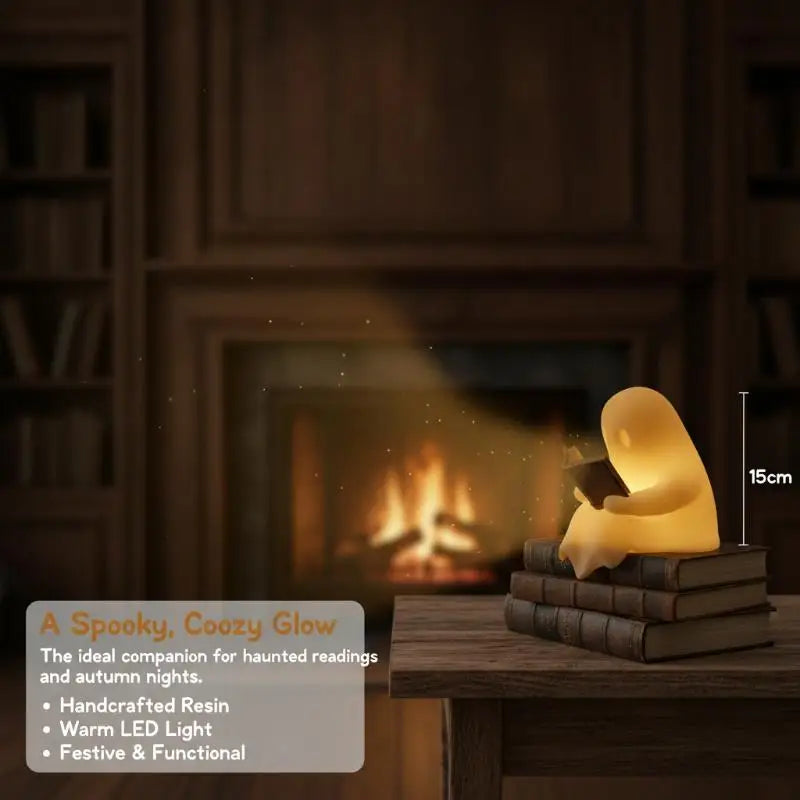 Ghost Reading Book Tabletop Halloween Lamp