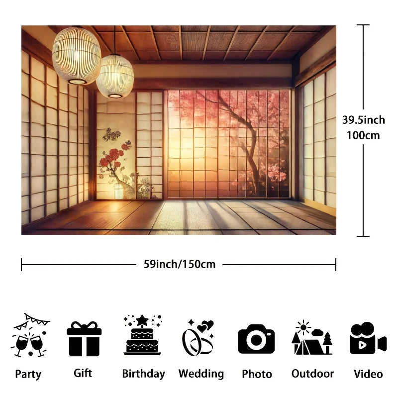 Japanese Shoji Screen Background Tapestry