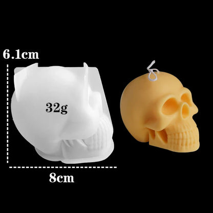 3D Skull Silicone Mold for Candle & Soap Making – DIY Halloween Plaster & Epoxy Craft Casting Mold