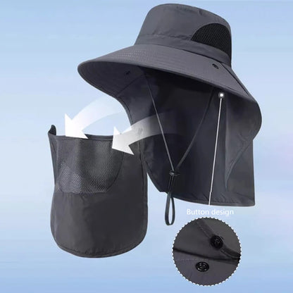 UV Protection Sun Hat with Neck Flap – Outdoor Fishing, Hiking & Camping Cap for Men & Women, Bucket Hat Visor, 6 Colors