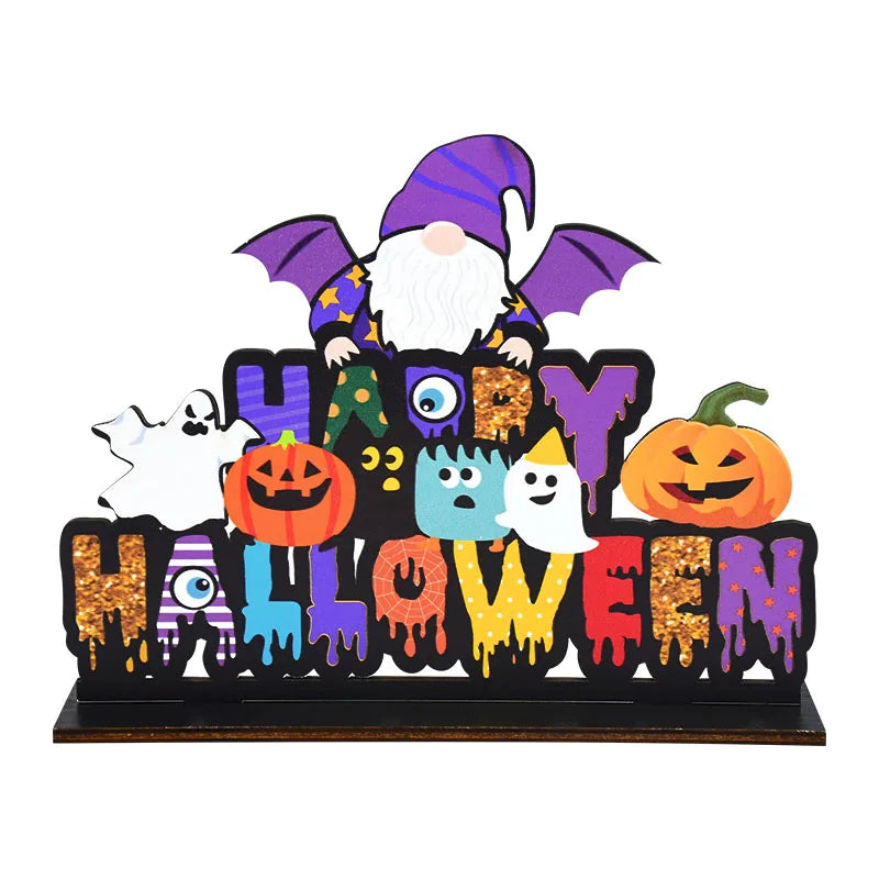 Halloween Wooden Ornament Pendants – Pumpkin, Ghost & Trick or Treat Hanging Signs for Home, Door & Party Decoration – 24 Designs