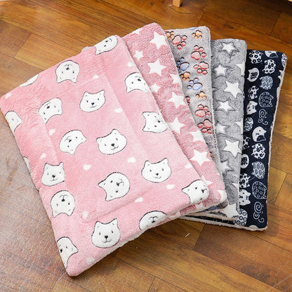 Thicken Flannel Cat Mat – Soft Winter Sleeping Cushion for Cats & Small Dogs