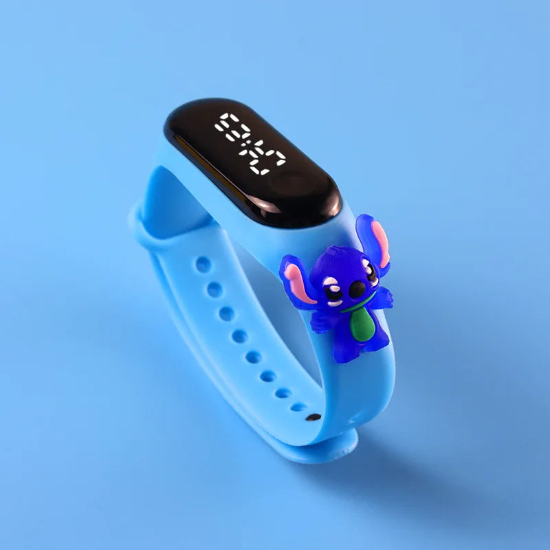 Kids LED Touch Sports Watch – Silicone Digital Bracelet, 45mm Waterproof (5ATM) Cartoon Character Design for Girls & Boys
