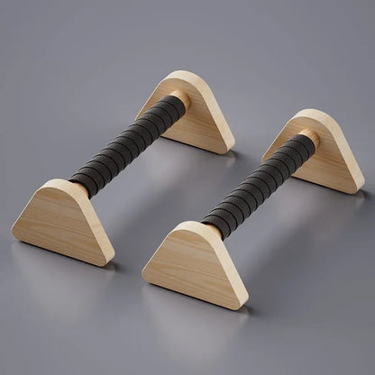 Solid Beech Wood Foldable Push-Up & Dip Stand — Portable Russian Parallel Bars for Home Gym Strength Training