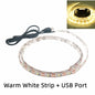 5V USB LED Strip Light Warm & Cool White 1m–5m (3.3–16.4 ft) Waterproof TV Backlight Flexible LED Tape