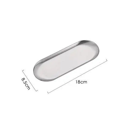 Nordic Stainless Steel Rectangular Dessert & Snack Serving Tray for Coffee Shops and Home
