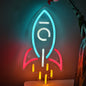 Rocket Neon Sign LED Neon Light for Night Light Room Party Club Decor Mood Light Multipurpose Decorative Wall Mounted Light