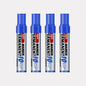 4-Pack Permanent Marker Pens - Waterproof Ink, Fine & 10 mm Chisel Tips, Black Blue Red Green