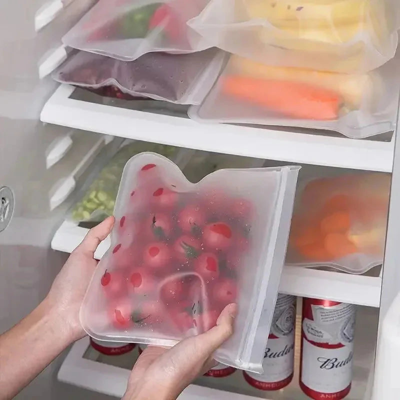 Reusable Silicone Food Storage Bags – Leakproof Zip Containers