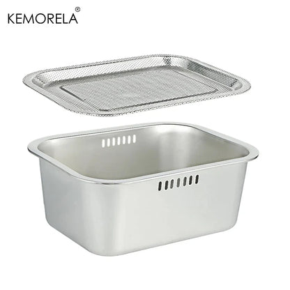 Portable Washing-up Bowl 10L Large Stainless Steel Dishpan, Multipurpose Kitchen Sink Bowl Dish Tub Vegetable Washing Basin