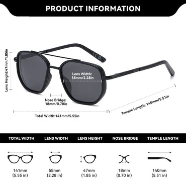 BARCUR Fashionable Trendy Polarized Sunglasses Polygon Frame with Delicate Thickened Striped Design – TAC Lens UV400 Protection for Driving and Outdoor Activities Women’s Fashion Sunglasses for Summer