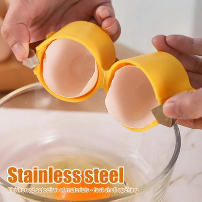 3-Pack Stainless Steel Egg Separator & Shell Peeler Set, Yolk Separator Kitchen Gadget with Easy-Grip