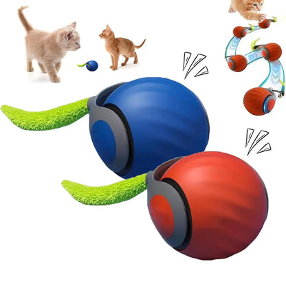 Interactive Speedy Tail Cat Ball Toy with Tail — USB Rechargeable, Dual-Speed Automatic Cat Toy