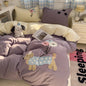 Brown Striped Bedding Set - Duvet Cover, Flat Sheet & Pillowcases (Single/Twin/Full/Queen)