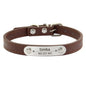 Personalized Dog Collar with Name Engraving – Anti-Lost PU Leather Collar for Dogs and Cats