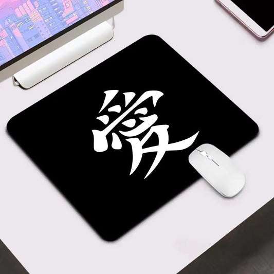Gaming Mouse Pad — Locking Edge Love Calligraphy Desk Mat, Speed Microfiber Surface, Non-Slip Rubber Base, 2–5mm (0.08–0.20 in)