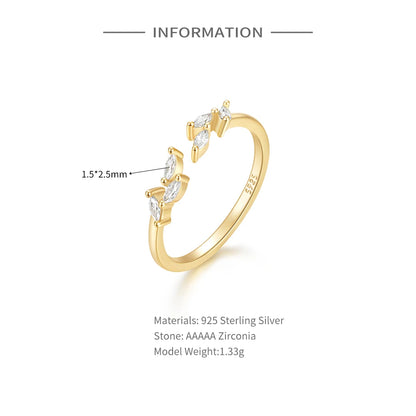 ROXI 925 Sterling Silver Crown Zircon Ring – Adjustable Geometric Wedding & Engagement Ring for Women, Gold or Silver