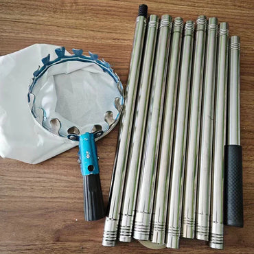 Telescopic Fruit Picker Pole 1.6/2.4/3.2/4M (5.2/7.9/10.5/13.1 ft) Stainless Steel Orchard & Garden Picking Tool