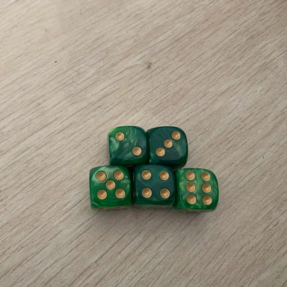 5pcs/set Two Colors Dice Puzzle Board Game Accessory  6 Sided Point Dice Funny Game 16mm
