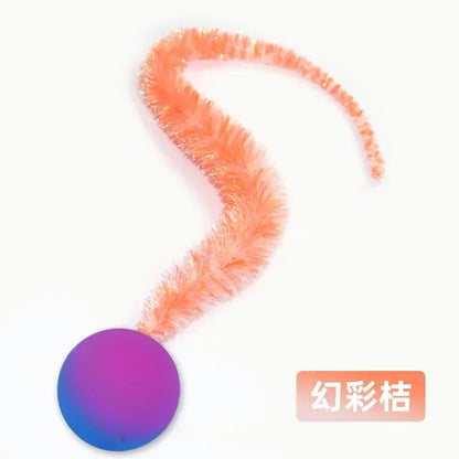 Interactive Cat Toy Colorful Bouncing Caterpillar Teaser Ball for Indoor Cats