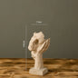17cm Home Decor Abstract Silence Is Gold Figurine Resin Hand Face Silent Men Statue Sculpture Home Office Living Room Decoration