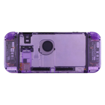 eXtremeRate Nintendo Switch Full Housing Shell Kit - Transparent Joy-Con & Console Back Plate with Buttons, 11 Colors