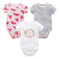 3/6 PCS Baby Cotton Bodysuits Set Short Sleeve Summer Outfits for Newborn Boys & Girls 0–12 Months