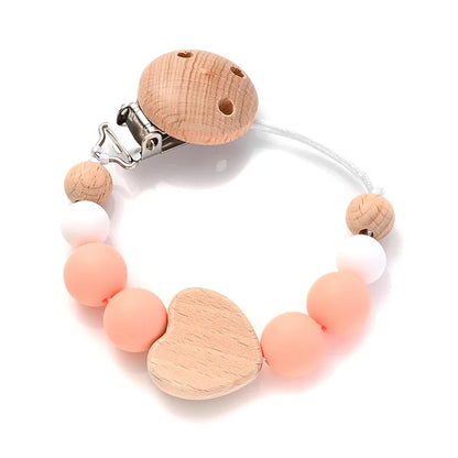 Baby Pacifier Chain Clip Silicone Teether Beads Soother Toy