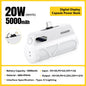 Mini Capsule Power Bank 5000mAh PD 20W USB-C & Lightning Plug Portable External Battery