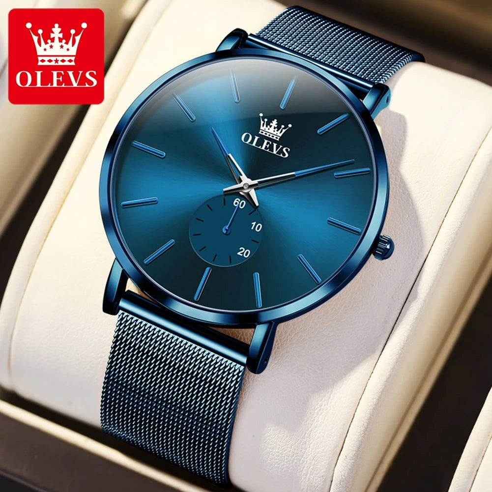 OLEVS 9954 Men’s Ultra-Thin Quartz Watch with Mesh Bracelet