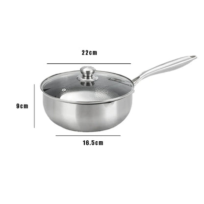 Stainless Steel Frying Pan Steak Cooking Honeycomb Non-Stick Pan Flat Bottom Wok Induction Cooker Universal Kitchen Cookware Pan