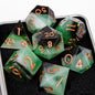 7-Piece Resin Sharp-Edge Polyhedral Dice Set for D&D & RPGs - D20 D12 D10 D8 D6 D4