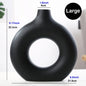 Nordic Ceramic Hollow Donut Vase - Modern Round Flower Pot for Home, Living Room & Office Decor