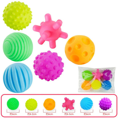 6Pcs Textured Multi Ball Set for Baby Tactile Training
