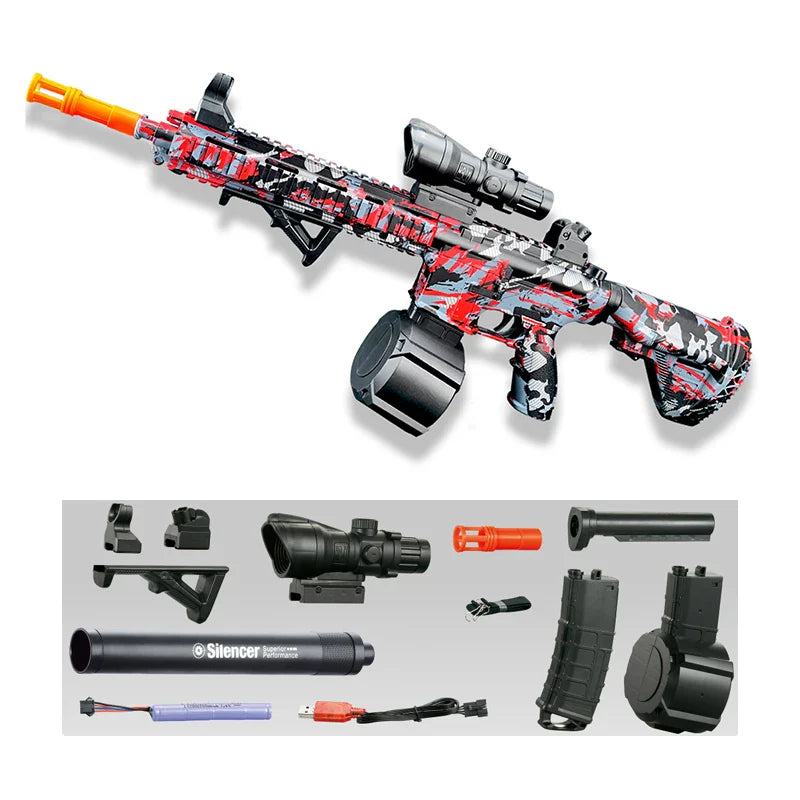M416 Gun Toy Outdoor Electric Blaster Shooting Sport Gel Bullet Shoot Summer Water Ball Toys For Interactive Parent Child Game