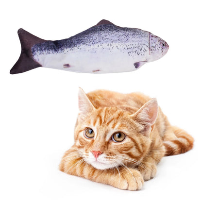 USB Rechargeable Floppy Fish Cat Toy - Interactive Electronic Plush Fish for Cats & Dogs