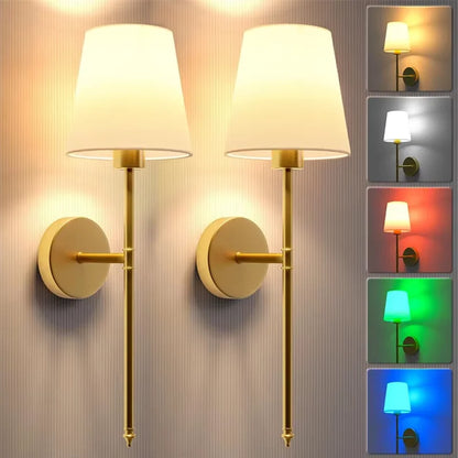 Rechargeable Wireless Wall Lamp with Detachable E27 Bulb — Dimmable LED Remote Control, 10 Color Modes