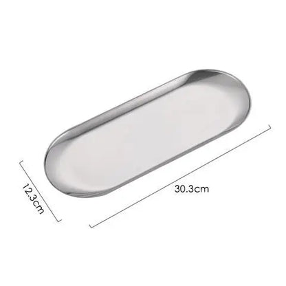 Nordic Stainless Steel Rectangular Dessert & Snack Serving Tray for Coffee Shops and Home
